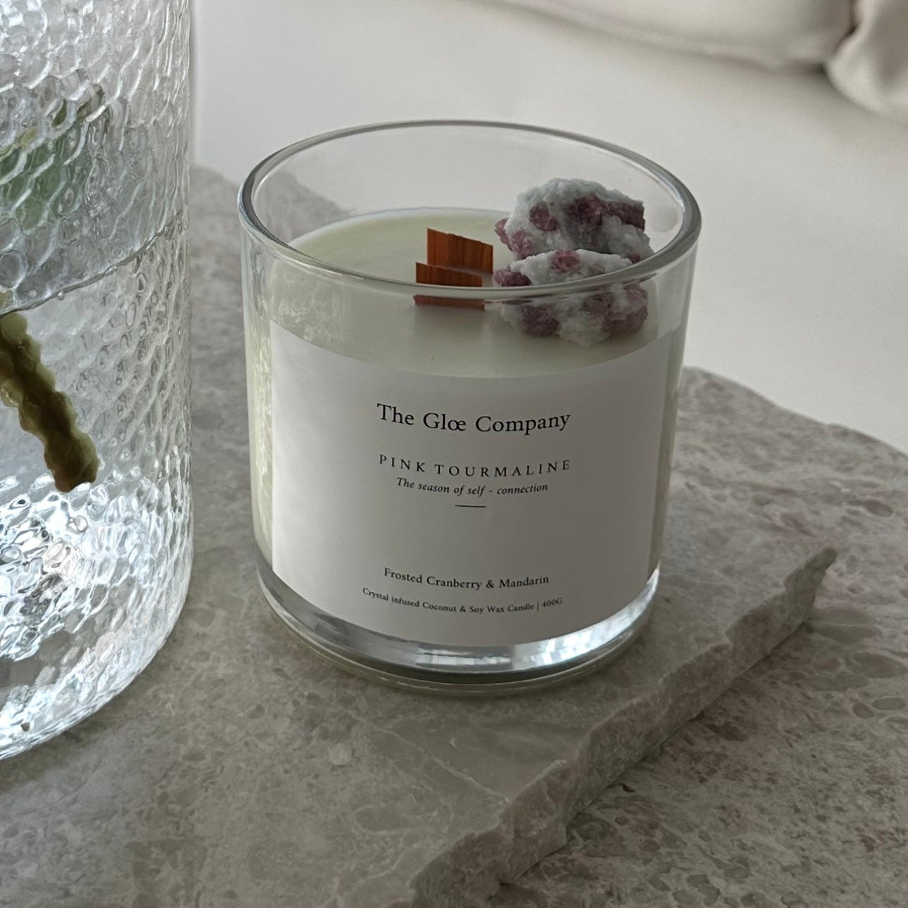 Frosted Cranberry & Mandarin - 400g (Crystal-Infused Candle)